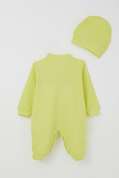 Breeze Baby Girl's Jumpsuit with Booties Cute Chick Crest 0-6 Months, Neon Yellow