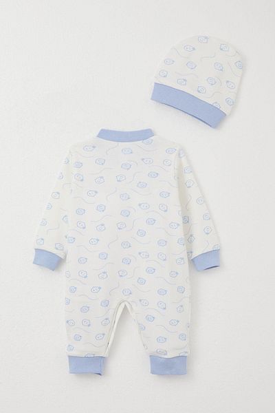 Breeze 0-6 Months Baby Boy Romper - Cute and Patterned, White