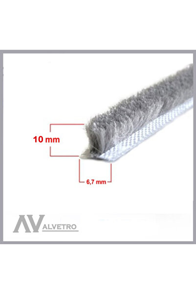 HALL BREATHE Sürgülü kapı kıl fitili, 6.7 mm taban genişliği, 10 mm kıl yükse...