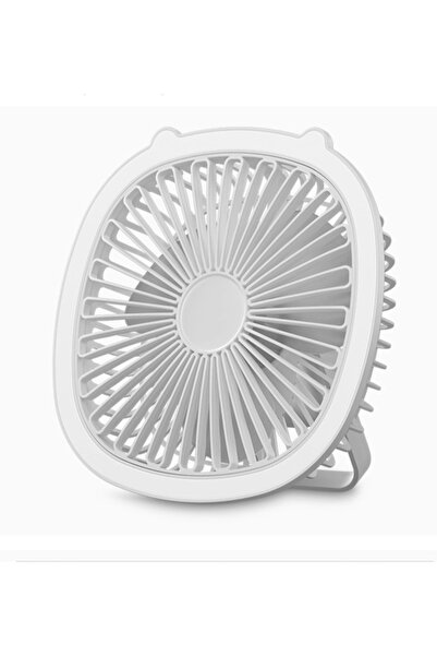 ATG 3 Hız Kademeli USB Şarj Edilebilir Mini Fan LED Işıklı Masaüstü Masa USB ...
