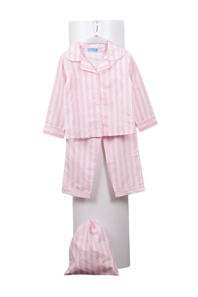 Butik Children's Striped Pajamas Set - Travel Bag Gift