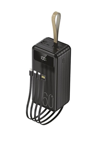 Torima TRM-1060 Siyah 60000mAh Ledli 4 Çıkışlı Taşınabilir Hızlı Şarj Dijital Göstergeli Powerbank