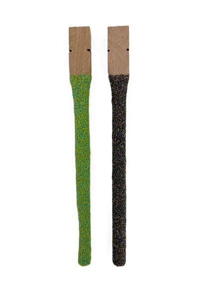 Wooden Bird مجرفة رملية باللون الأخضر والأسود مقاس 20 سم - عبوة من قطعتين