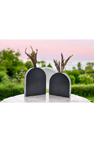 CONCRETE - SPİRAL VASE - ANTHRACITE