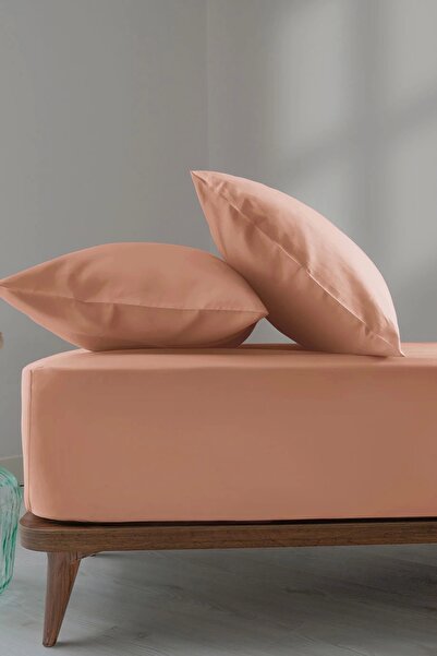 İssimo Home Simply Peach Cotton Satin Fitted Set 120*200/50*70