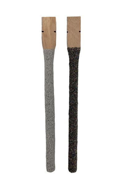 Wooden Bird 20 cm Grey-Black Budgie Sand Perch - Pack of 2