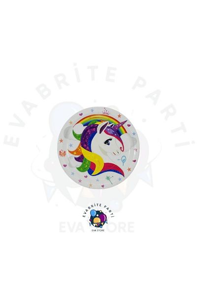 Evabrite Unicorn Themed Cardboard Plate Set 8 Pieces - Birthday Party Set Supplies