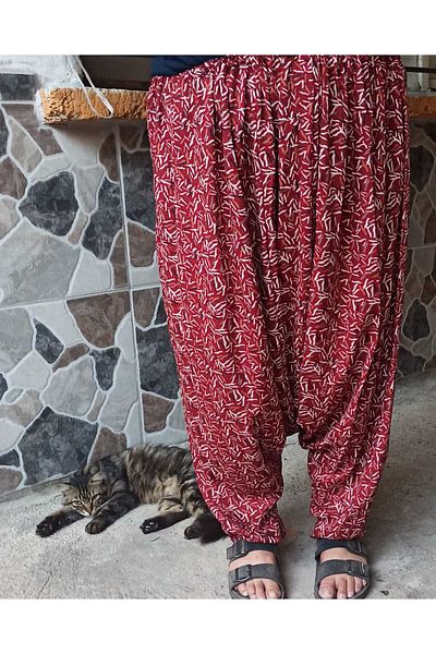 MEŞHUR ŞALVARCI PELİN Elastic Floral Patterned Shalwar for Mother and Teen