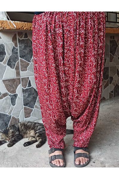 MEŞHUR ŞALVARCI PELİN Elastic Floral Patterned Shalwar for Mother and Teen