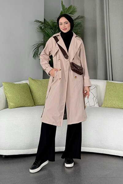 Hazamoda Μπεζ Premium Trench