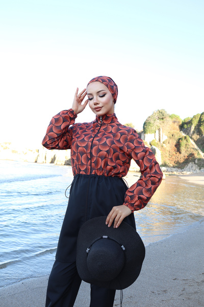 new ats Cemre 3-Piece Hijab Swimsuit with Adjustable Elastic Waist