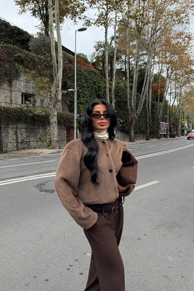 BAZAROV COUTURE Kahverengi Düğmeli Ceket