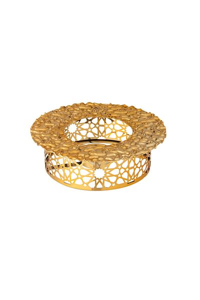 Dania Dallah base and tea pot, gold metal