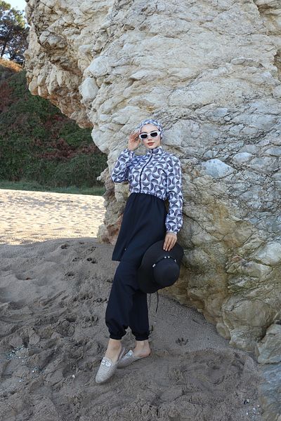 new ats Cemre 3-Piece Hijab Swimsuit with Adjustable Elastic Waist