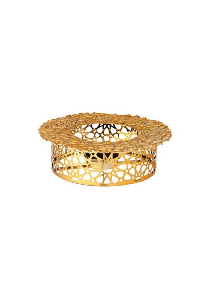 Dania Dallah base and tea pot, gold metal