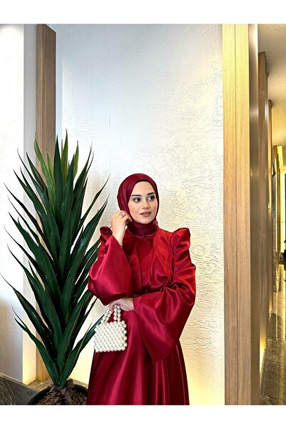 By Atelier Βουργουνδία Bera Hijab βραδινό φόρεμα