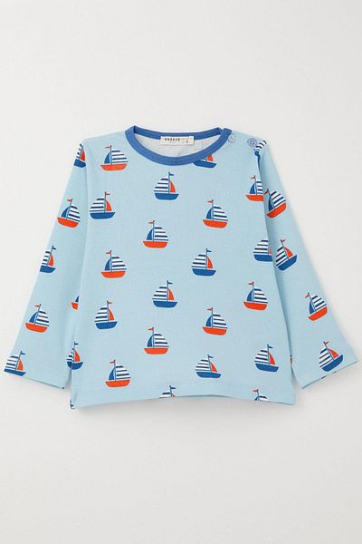 Breeze Pajamas for Boys 1-3 Years - Sail Pattern, Light Blue