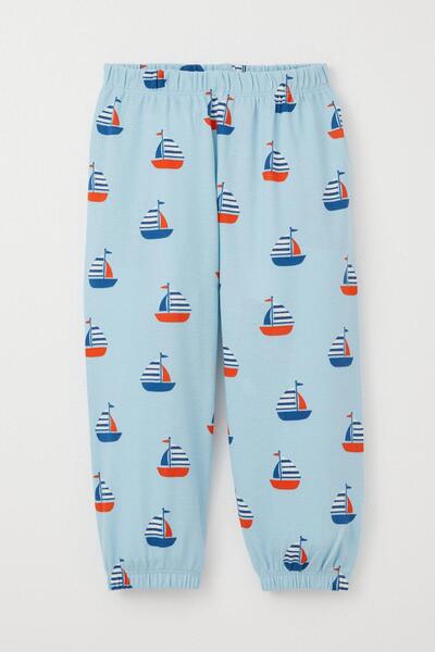 Breeze Pajamas for Boys 1-3 Years - Sail Pattern, Light Blue