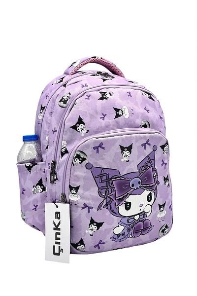 Çınka Bags Set de rucsac pentru școala primară cu model de caractere cu nutriție din folie și suport pentru stilou