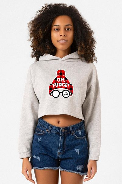 Tshirthane Oh Fudge Christmas - Grimelange Women's Crop Hoodie