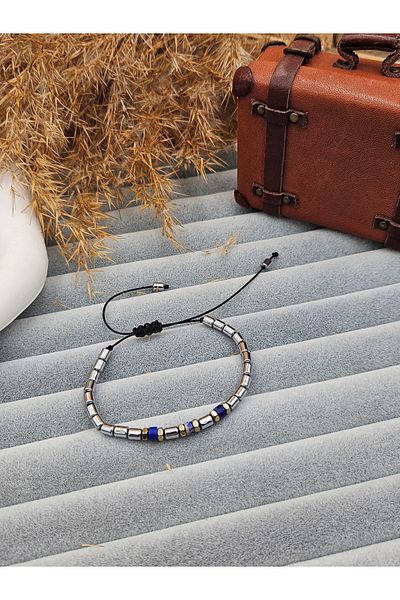AURA Men's Bracelet - Natural Stone Hematite Stone
