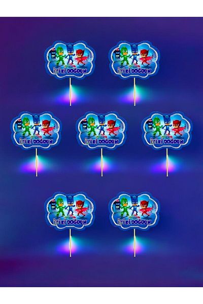 VibeHome 10Pcs Pijamaskeliler Themed Talk Balloon - for Birthday Party and Fun Events