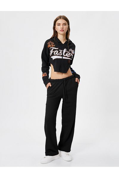 Koton Raised Basic Sweatpants with Pockets and Tie Waist Cotton Blend