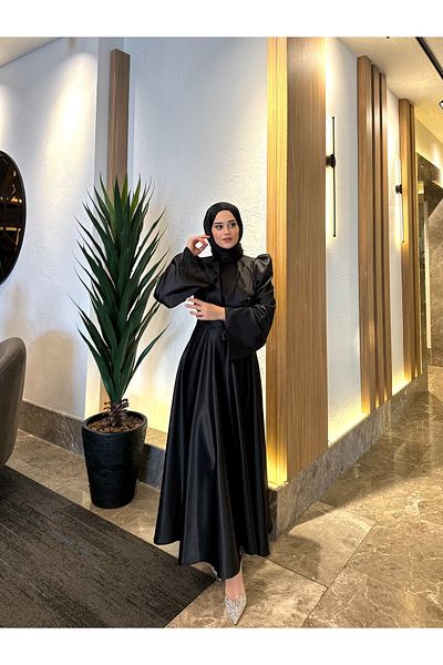 By Atelier Μαύρο βραδινό φόρεμα Bera Hijab