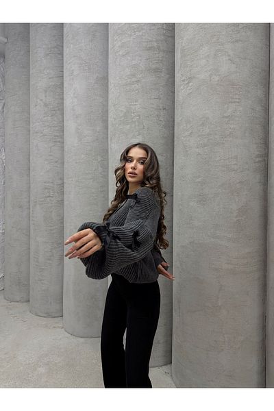 İLKCET MODA Detail stuhy oversize dámský kardigan