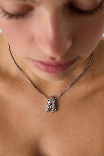 Stradivarius Bright Stone Letter-Tip Necklace