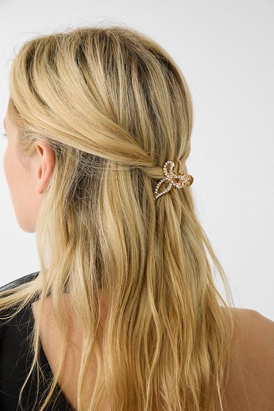 Stradivarius Set of 2 Shiny Stone Bow Hair Clips
