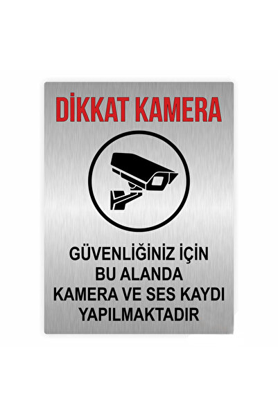 Attention Camera and Audio Recording Safety Warning Plate 15x20CM Aluminum Metal Plate