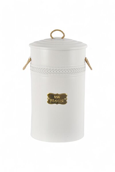 Turkco Premium 4-Piece Flour Storage Bucket Set with Ottoman Motif Rope Handles, 5-16-30-50 Liters