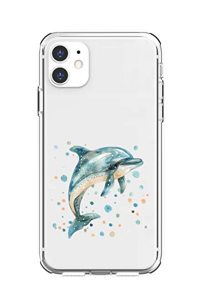 ZEYNOİLETİŞİM Apple İphone 11 Uyumlu Yunus Atlama  Desenli Silikon Kılıf