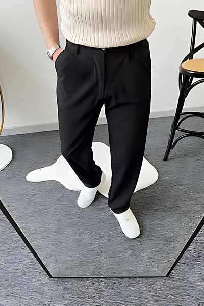 BayBayan Ανδρικό παντελόνι γυμνασίου από ύφασμα Lycra Casual μήκους μέχρι τον αστράγαλο