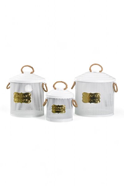 Turkco 3 Sizes Potato Onion Garlic Storage Bucket, Quality Material, Special Paint Coating