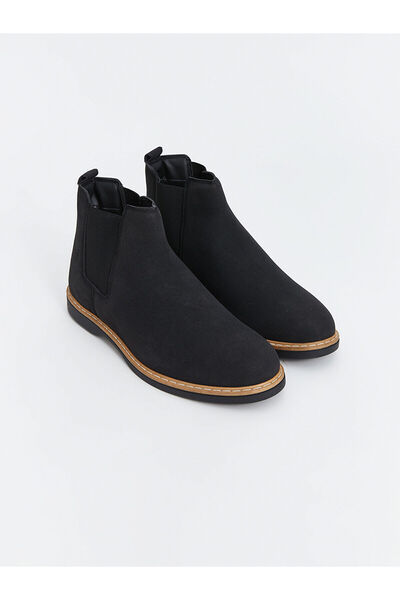 LC Waikiki Siyah Süet Görünümlü Erkek Chelsea Bot