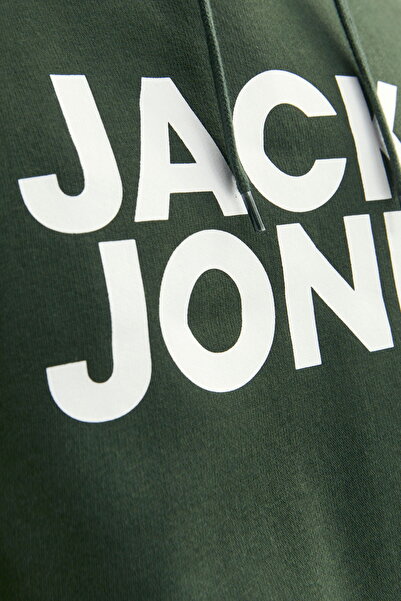 Jack & Jones Ανδρικό φούτερ - Σκούρο πράσινο, λογότυπο Jjecorp, 12152840