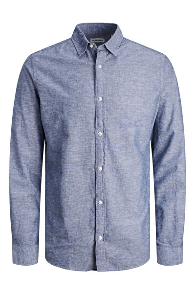 Jack & Jones Erkek Keten Karışımlı Uzun Kol Gömlek - Elinen