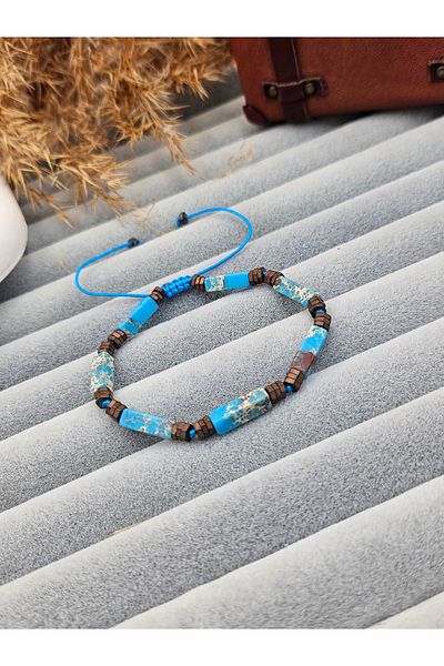 AURA Natural Stone Men's Bracelet (Varasite Stone)
