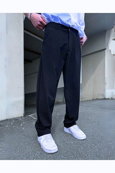 BayBayan Men's Ankle Length Pipe Leg Lycra Fabric School Pants