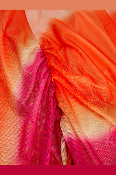 Jack & Jones Kadın Büzgülü Kolsuz Tül Bluz - Andrea