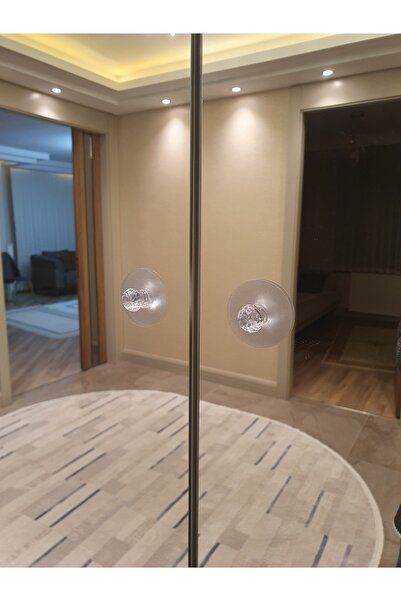 LOVYCO Kristal Cam Ayna Dolap Kulpu Çok Fonksiyonlu Kendinden Yapışkanlı Şık Tasarımlı Dekoratif 2 Adet