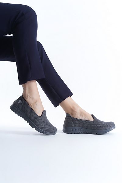 MuSoon Women's Smoked Orthopedic Sole Ballerina Casual Shoes