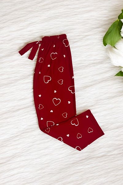 Pi Giyim Women's Pajama Bottoms Suede Fabric with Ribbon Plaid