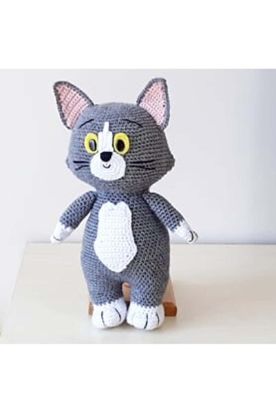 Genel Markalar Amigurumi Örgü Oyuncak Kedi Tom