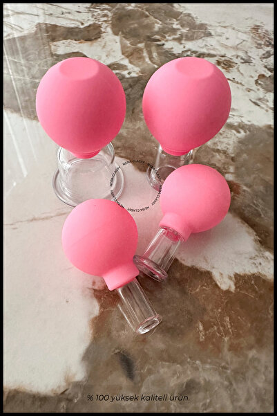 Nera Classy 4 Adet Silikon Vakumlu Yüz ve Vücut Kupası, Selülit Masajı Yüz Ak...