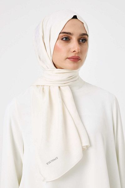Setrms Ekru Geometric Pattern Shawl 242902536