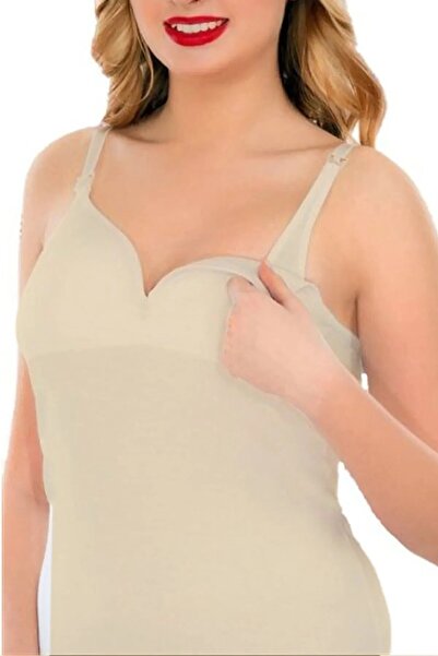 İmer İç Giyim Kadın Pedli Emzirme Atleti Ten