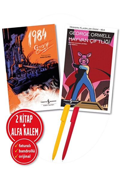 TÜRKİYE İŞ BANKASI KÜLTÜR YAYINLARI George Orwell 2 Kitap 1984 (İllüstrasyonl...